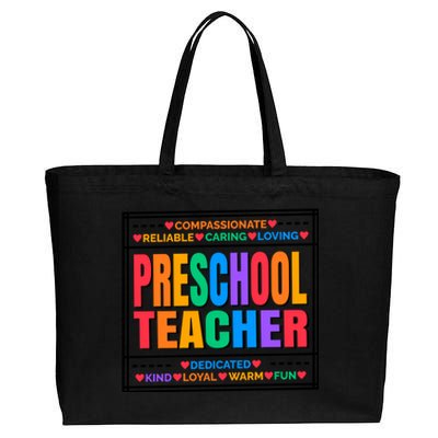 Pre School Teacher Gift Cotton Canvas Jumbo Tote