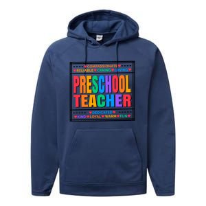 Pre School Teacher Gift Performance Fleece Hoodie