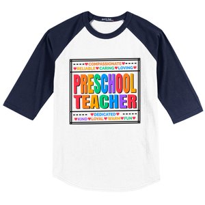 Pre School Teacher Gift Baseball Sleeve Shirt