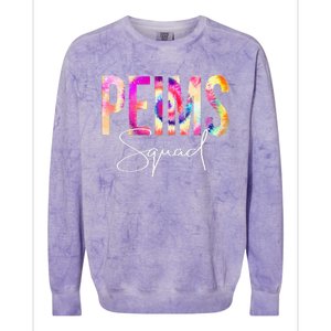 PEIMS Squad Tie Dye Back To School Women Appreciation Colorblast Crewneck Sweatshirt