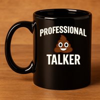 Professional Shit Talker Funny Joke Slogan 11oz C Handle Ceramic Mug