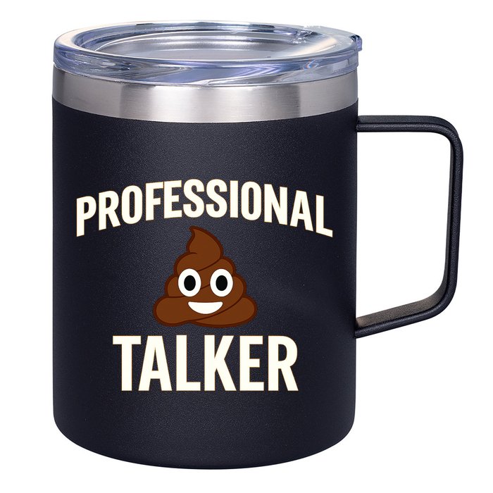 Professional Shit Talker Funny Joke Slogan 12oz Stainless Steel Coffee Mug