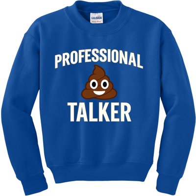 Professional Shit Talker Funny Joke Slogan Kids Sweatshirt