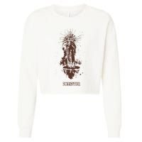 Polyphia Sunman Tan Cropped Pullover Crew