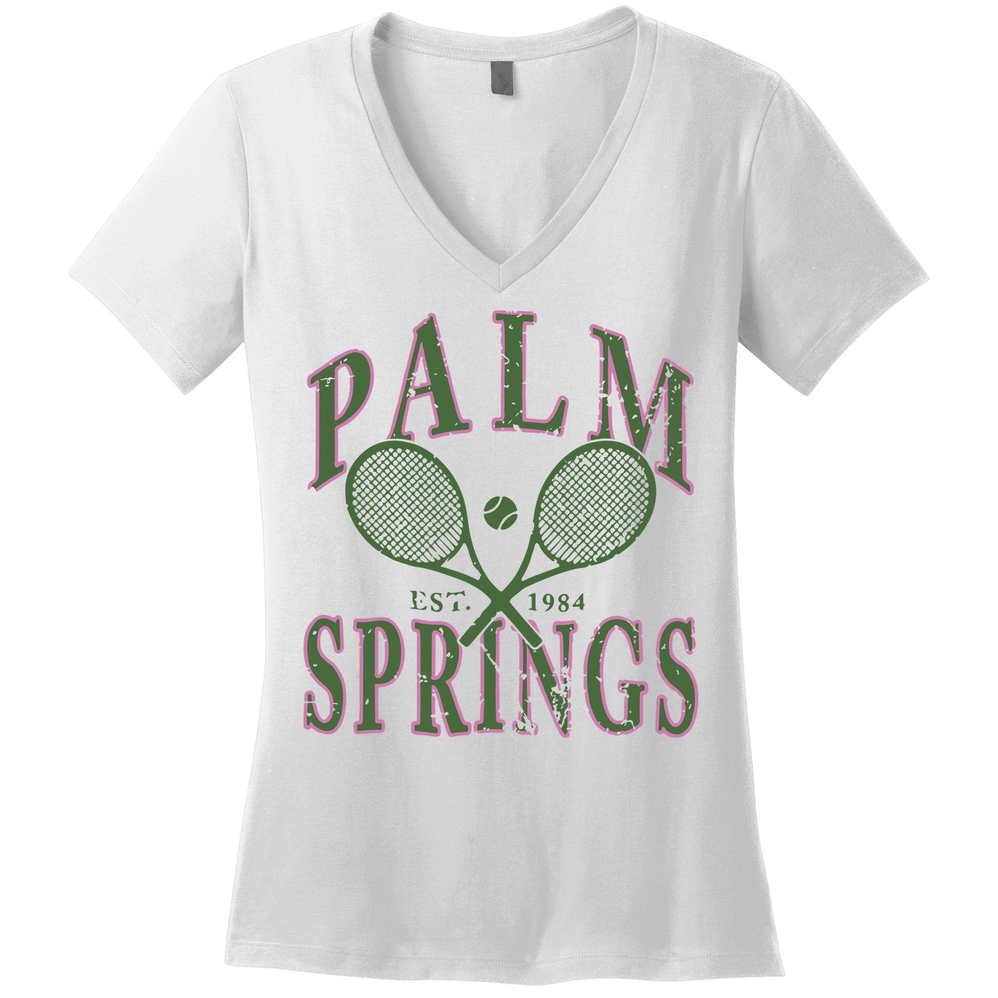 Palm Springs Tennis Women's V-Neck T-Shirt