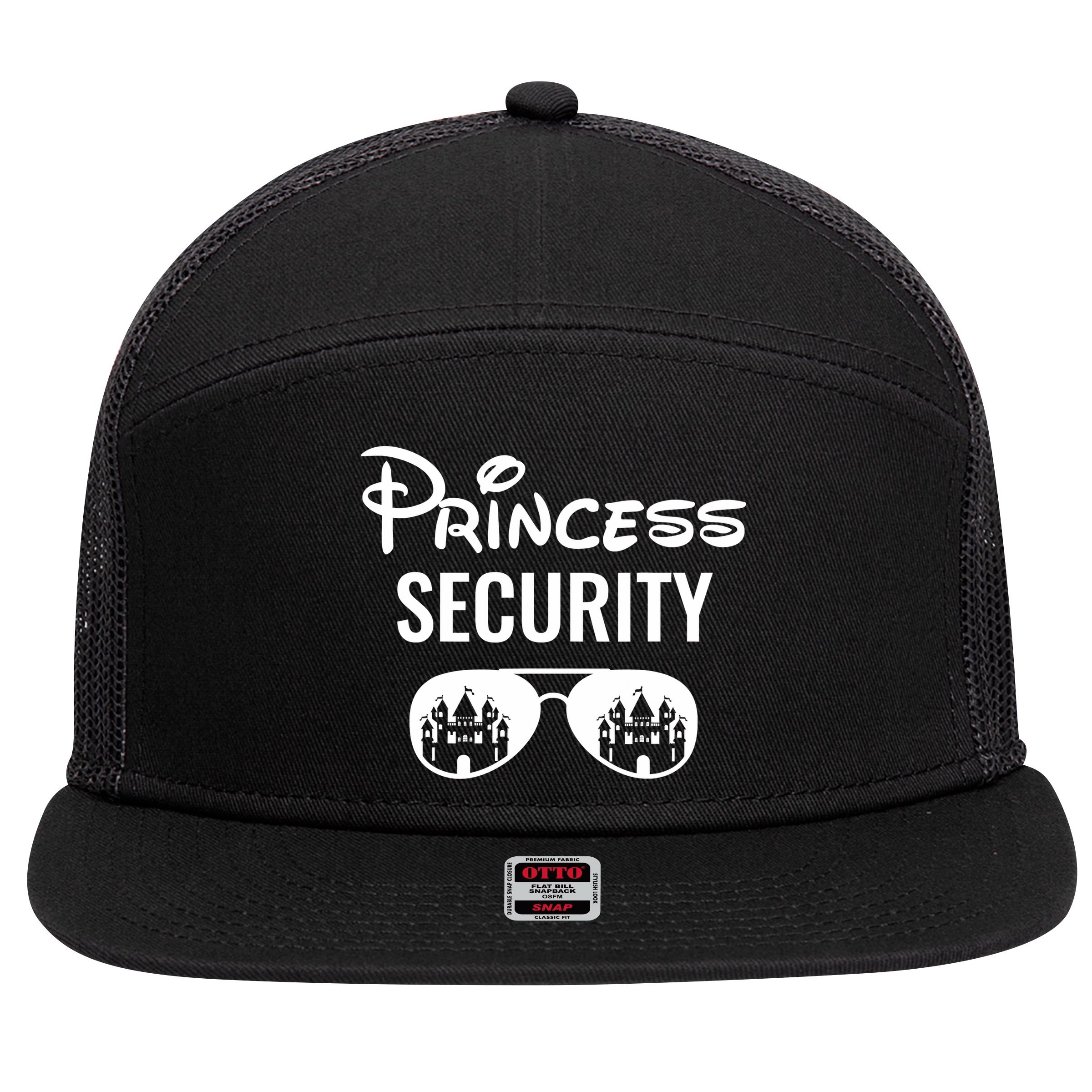 Princess Security Team Big Brother Announcement Birthday 7 Panel Mesh Trucker Snapback Hat