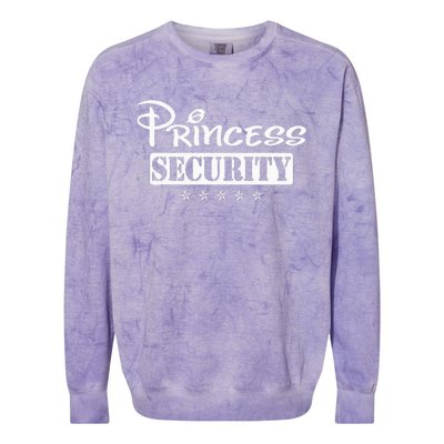 Princess Security Team Birthday Family Trip Dad Mom Daughter Colorblast Crewneck Sweatshirt