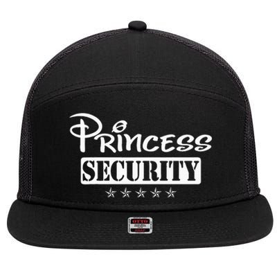 Princess Security Team Birthday Family Trip Dad Mom Daughter 7 Panel Mesh Trucker Snapback Hat