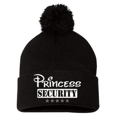 Princess Security Team Birthday Family Trip Dad Mom Daughter Pom Pom 12in Knit Beanie