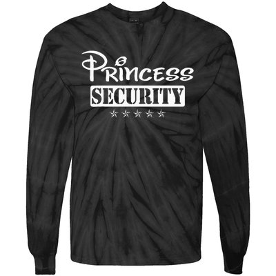 Princess Security Team Birthday Family Trip Dad Mom Daughter Tie-Dye Long Sleeve Shirt