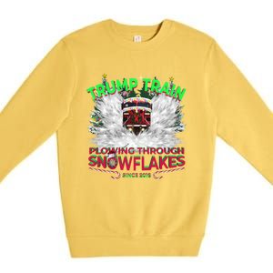 Plow Snowflakes This Christmas And Don A Maga Trump Train 2024 Meaningful Gift Premium Crewneck Sweatshirt