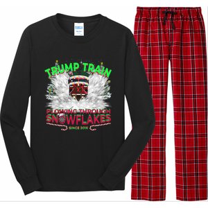 Plow Snowflakes This Christmas And Don A Maga Trump Train 2024 Meaningful Gift Long Sleeve Pajama Set