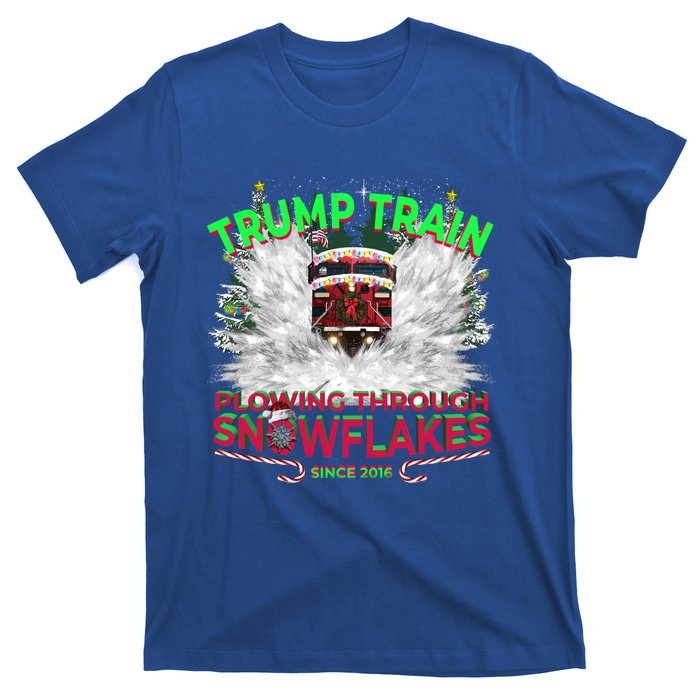 Plow Snowflakes This Christmas And Don A Maga Trump Train 2024 Meaningful Gift T-Shirt