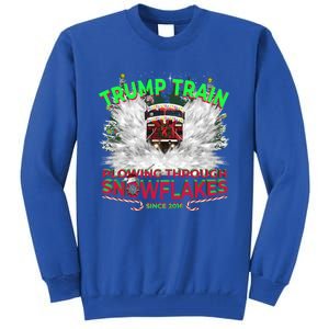 Plow Snowflakes This Christmas And Don A Maga Trump Train 2024 Meaningful Gift Tall Sweatshirt