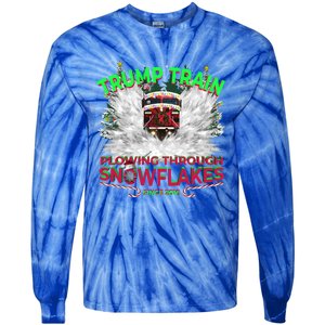 Plow Snowflakes This Christmas And Don A Maga Trump Train 2024 Meaningful Gift Tie-Dye Long Sleeve Shirt