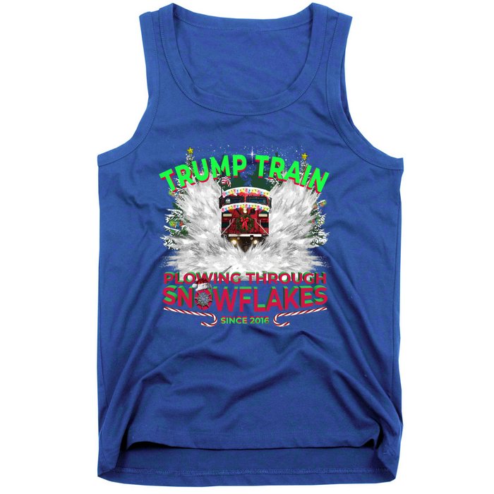 Plow Snowflakes This Christmas And Don A Maga Trump Train 2024 Meaningful Gift Tank Top