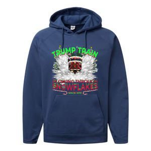 Plow Snowflakes This Christmas And Don A Maga Trump Train 2024 Meaningful Gift Performance Fleece Hoodie