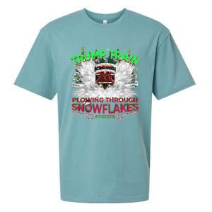 Plow Snowflakes This Christmas And Don A Maga Trump Train 2024 Meaningful Gift Sueded Cloud Jersey T-Shirt