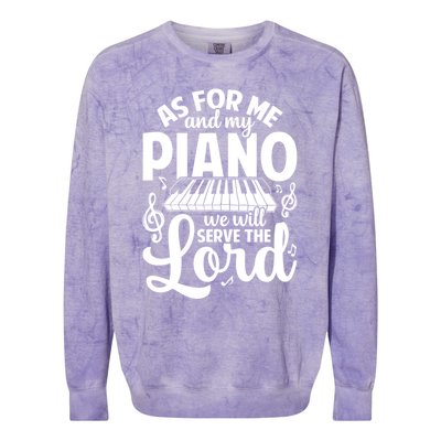 Piano Serve The Lord Christian Piano Player Pianist Keyboard Gift Colorblast Crewneck Sweatshirt