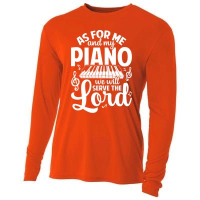 Piano Serve The Lord Christian Piano Player Pianist Keyboard Gift Cooling Performance Long Sleeve Crew