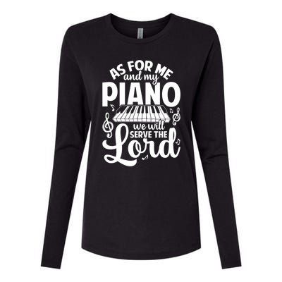 Piano Serve The Lord Christian Piano Player Pianist Keyboard Gift Womens Cotton Relaxed Long Sleeve T-Shirt