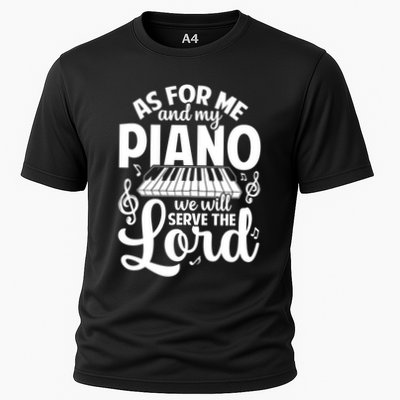 Piano Serve The Lord Christian Piano Player Pianist Keyboard Gift Cooling Performance Crew T-Shirt