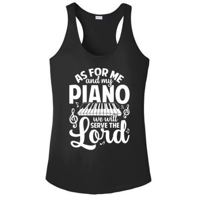 Piano Serve The Lord Christian Piano Player Pianist Keyboard Gift Ladies PosiCharge Competitor Racerback Tank