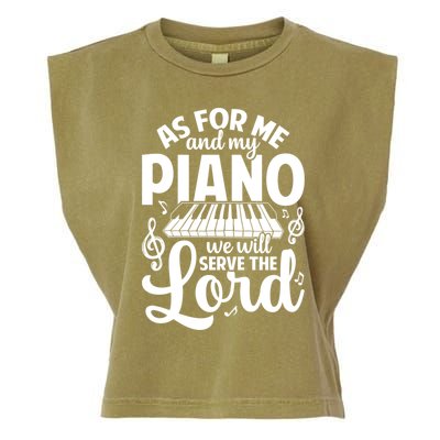 Piano Serve The Lord Christian Piano Player Pianist Keyboard Gift Garment-Dyed Women's Muscle Tee