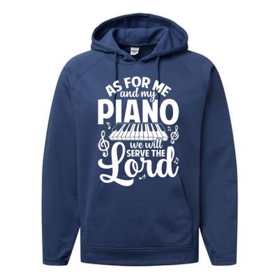 Piano Serve The Lord Christian Piano Player Pianist Keyboard Gift Performance Fleece Hoodie