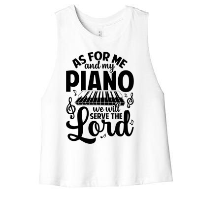 Piano Serve The Lord Christian Piano Player Pianist Keyboard Gift Women's Racerback Cropped Tank