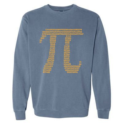 Pi Symbol Typography 3 14 Pi Day Teacher Math Word Art Cute Gift Garment-Dyed Sweatshirt