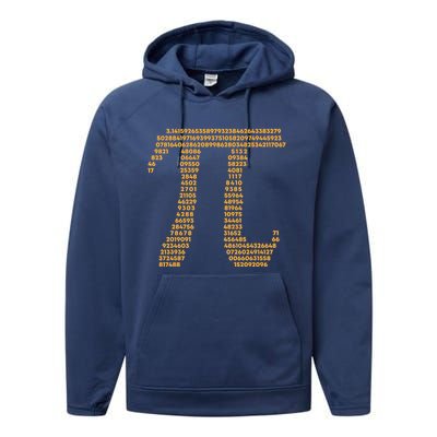 Pi Symbol Typography 3 14 Pi Day Teacher Math Word Art Cute Gift Performance Fleece Hoodie