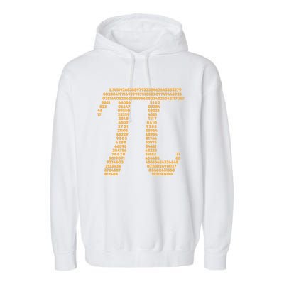 Pi Symbol Typography 3 14 Pi Day Teacher Math Word Art Cute Gift Garment-Dyed Fleece Hoodie