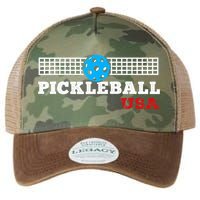 Pickleball Support The Team Pickleball Player USA Flag Legacy Tie Dye Trucker Hat