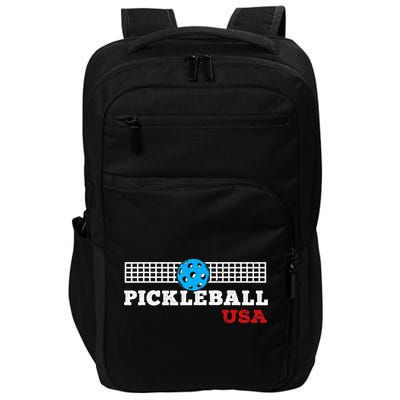 Pickleball Support The Team Pickleball Player USA Flag Impact Tech Backpack