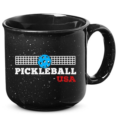 Pickleball Support The Team Pickleball Player USA Flag 15oz Campfire Ceramic Mug