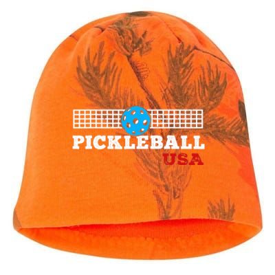 Pickleball Support The Team Pickleball Player USA Flag Kati - Camo Knit Beanie