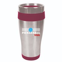 Pickleball Support The Team Pickleball Player USA Flag 16oz Travel Tumbler