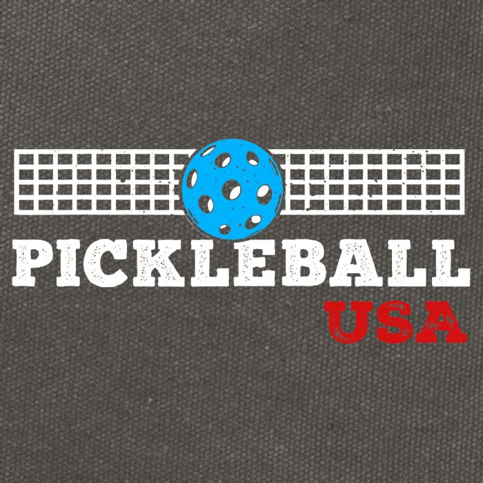 Pickleball Support The Team Pickleball Player USA Flag Cotton Canvas Backpack