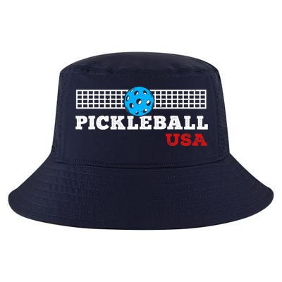 Pickleball Support The Team Pickleball Player USA Flag Cool Comfort Performance Bucket Hat