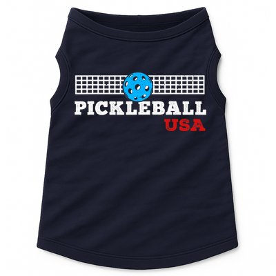 Pickleball Support The Team Pickleball Player USA Flag Doggie Tank