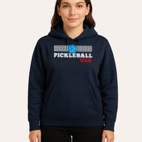 Pickleball Support The Team Pickleball Player USA Flag Hoodie