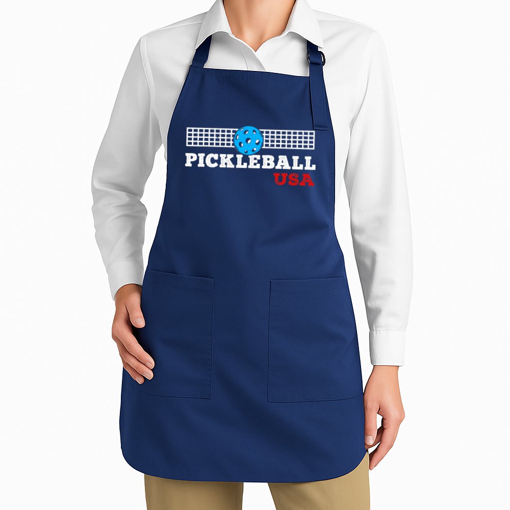Pickleball Support The Team Pickleball Player USA Flag Apron