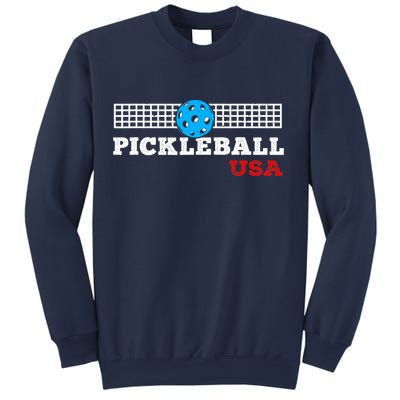 Pickleball Support The Team Pickleball Player USA Flag Sweatshirt