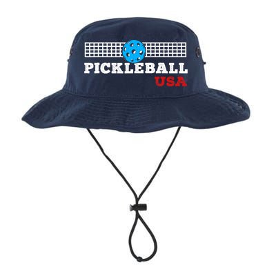 Pickleball Support The Team Pickleball Player USA Flag Bucket Hat