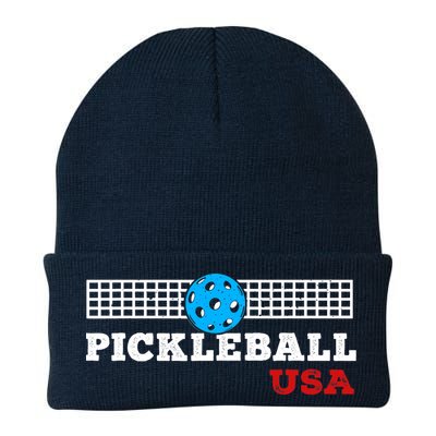 Pickleball Support The Team Pickleball Player USA Flag Beanie