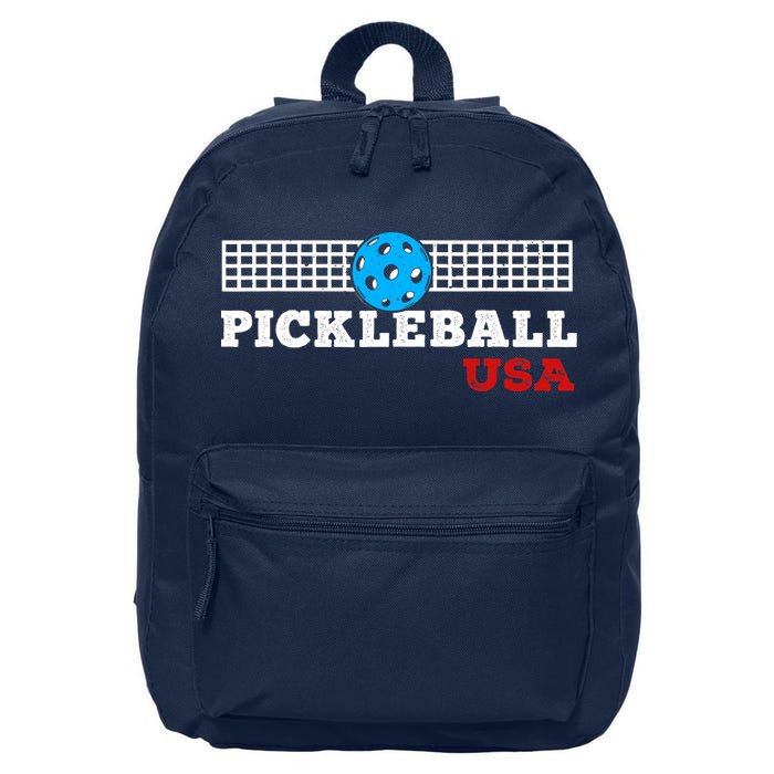 Pickleball Support The Team Pickleball Player USA Flag 16 in Basic Backpack
