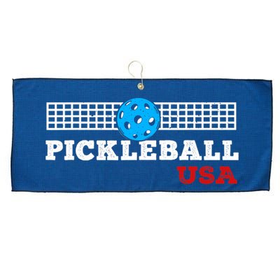 Pickleball Support The Team Pickleball Player USA Flag Large Microfiber Waffle Golf Towel
