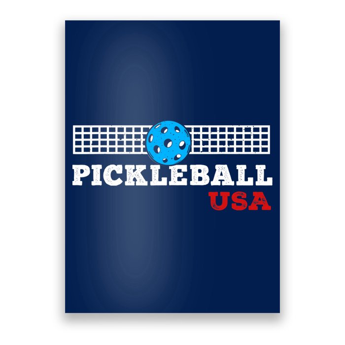 Pickleball Support The Team Pickleball Player USA Flag Poster