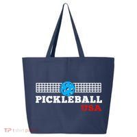 Pickleball Support The Team Pickleball Player USA Flag 25L Jumbo Tote
